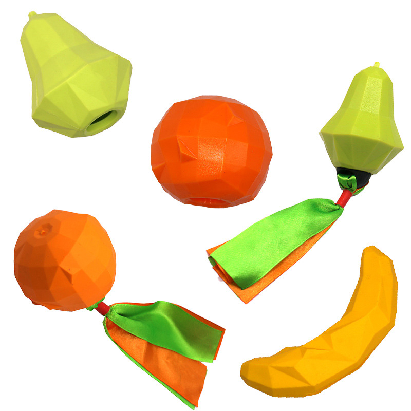 Pet supplies pet toys dog toys fruit rubber toys Amazon new bite wear-resistant manufacturers