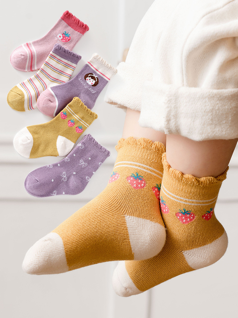 Autumn children's socks new class a children's autumn socks ins boys and girls baby cartoon children's socks baby autumn and winter