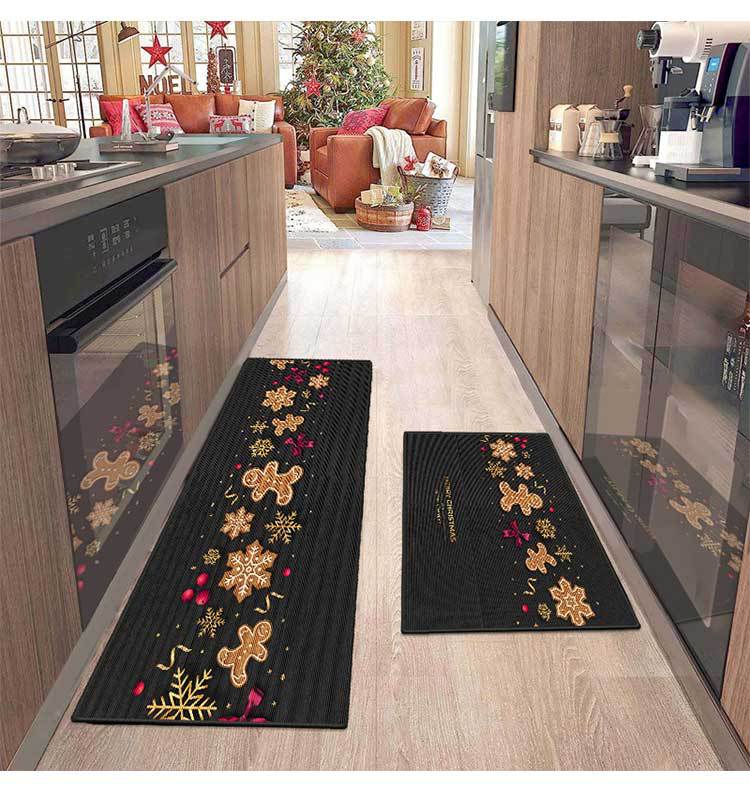 Julefest Feriedekoration Køkken Gulvmåtte Xuan Tube Smudsafvisende fodmåtte Indgangsdør dekoration dørmåtte Badeværelsesmåtte_voghion.com