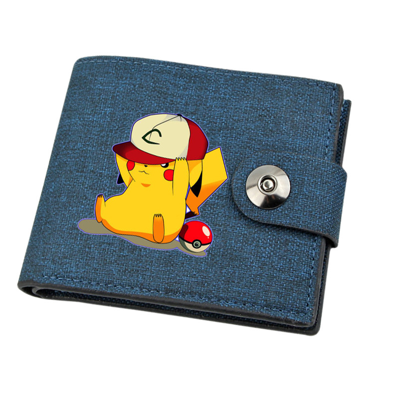 AliExpress Amazon Anime Pikachu Pikachu Purse Canvas Snap Button Wallet Student Coin Purse