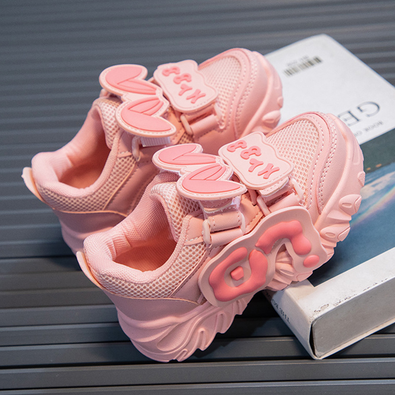 Children's mesh shoes girls' sneaker spring 2024 New breathable girls' daddy shoes all-match soft bottom running shoes