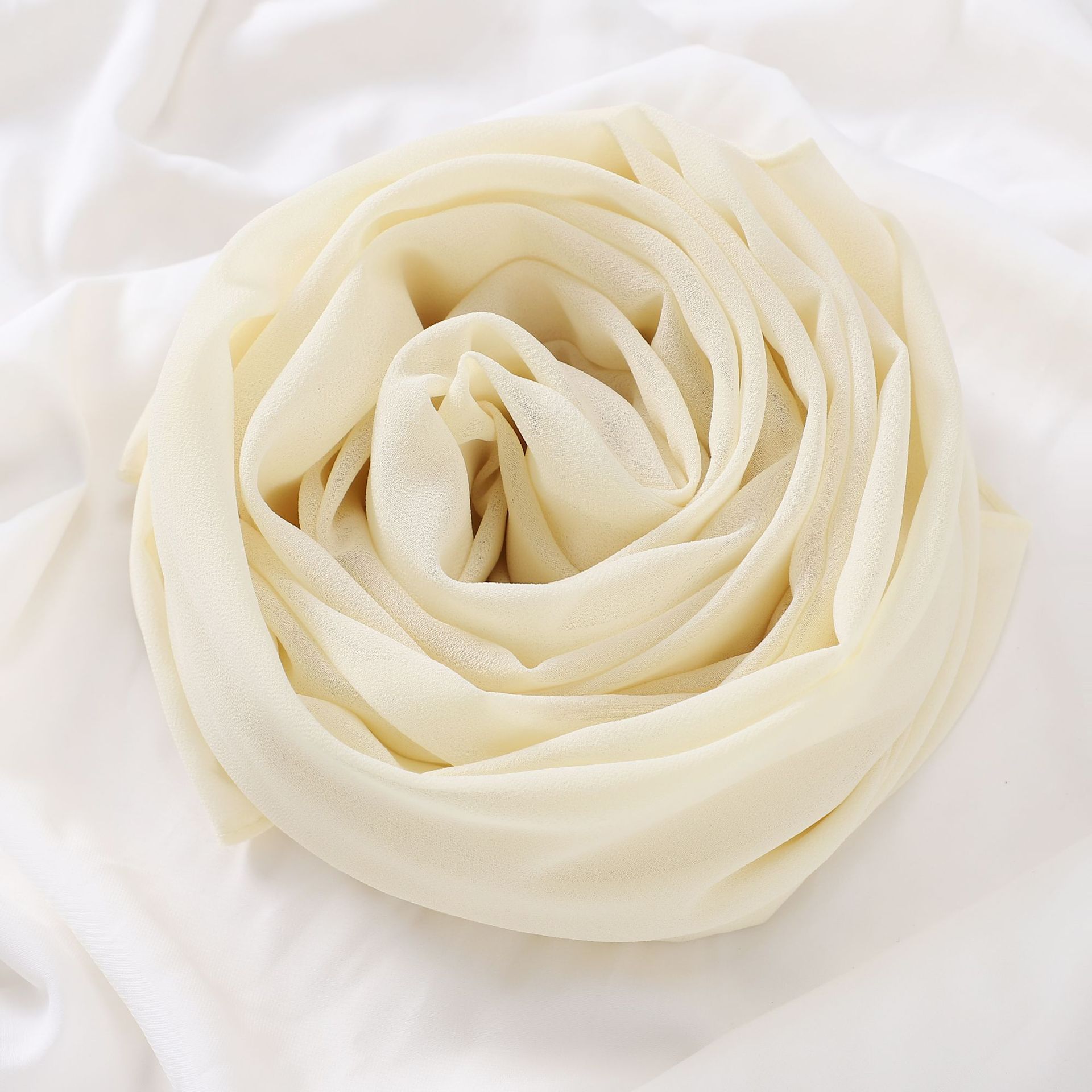 Lightweight Versatile Solid Color Pearl Chiffon Long Scarf Monochrome Chiffon Beads Scarf Turban Shawl Scarf 96 Color