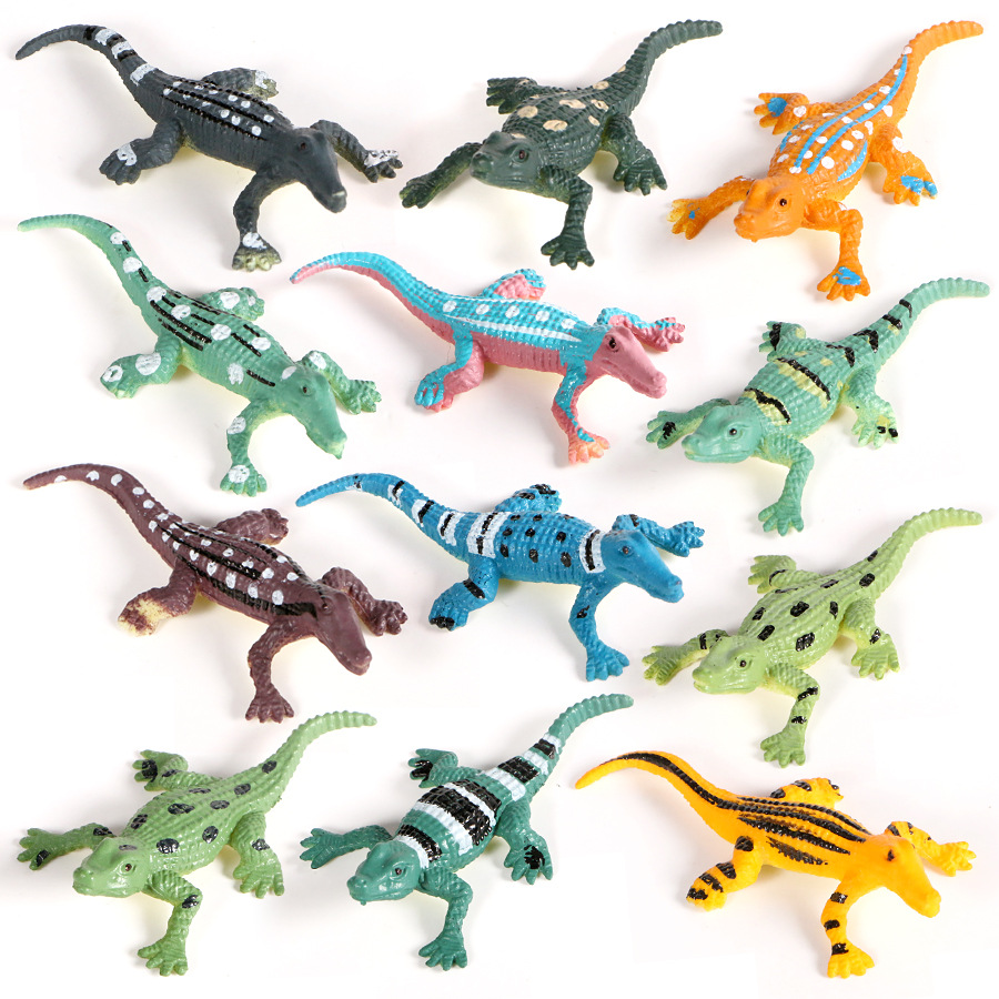 Cross-Border early education simulation of a variety of mini crocodile model wall decoration fish tank ornaments static realistic props toys