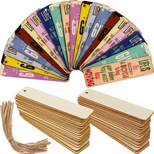 Amazon Wooden Blank Bookmark DIY Wooden Craft Unpolished Rectangular Blank Book Brand Pendant