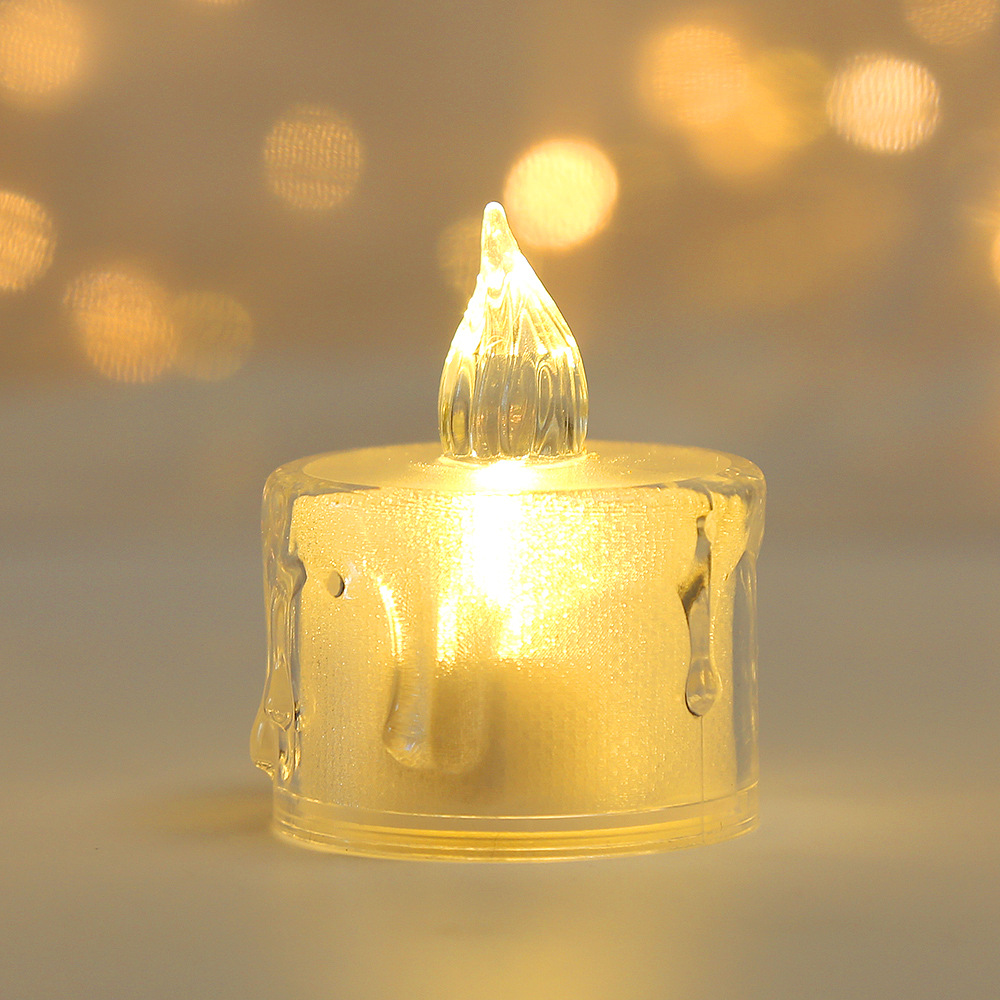 led electronic candle acrylic crystal luminous candle lamp Christmas decorative atmosphere ins mini night light