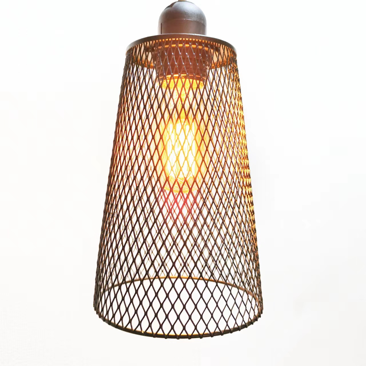 Cross-border Hardware Iron Mesh Hollow Simple Geometric Lighting Restaurant Milk Tea Shop Home Chandelier Lampshade Shell