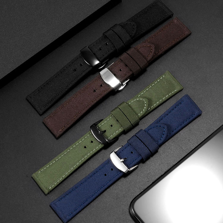 Spot wholesale canvas nylon watch strap 18/20/22mm waterproof breathable leather strap a generation of hair