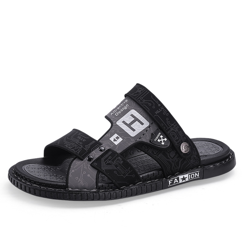 2023 men's fashion sandals fashionable Korean style all-match beach sandals for driving dual-use factory wholesale cross-border