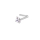 L-bar round white zirconium nose nail