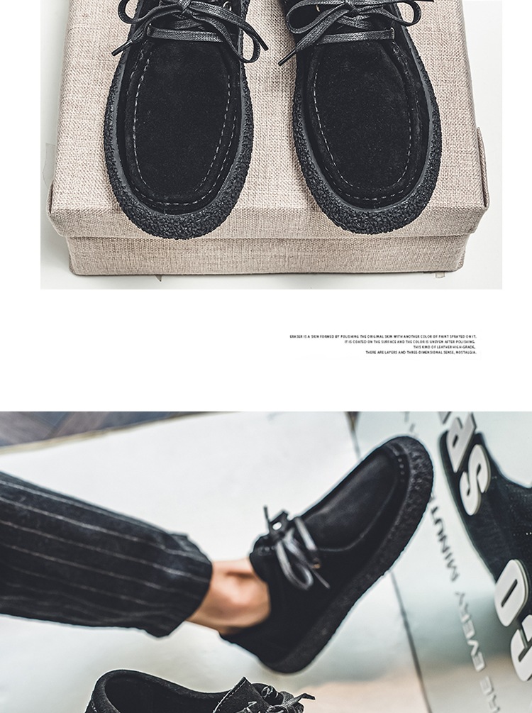 Chaussures de mode pour hommes en cuir poncé, chaussures décontractées à semelles souples, chaussures à enfiler pour hommes_voghion.com