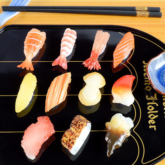 Mini small size simulation salmon Japanese sushi food food food play model Japanese cuisine Rice rice ball ornaments