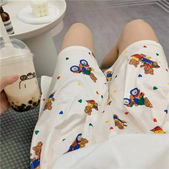 Walking pants! New Cartoon Pajama Pants Women's Summer Korean-style Loose Home Wear Casual Shorts Summer Outer Wear