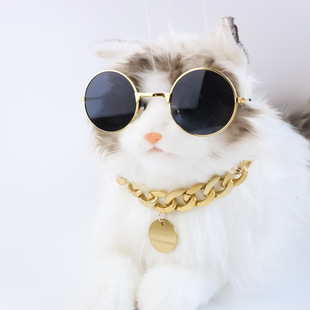 Special offer large gold chain resin color chain pet cat dog large, medium and small dog bully rose gold necklace