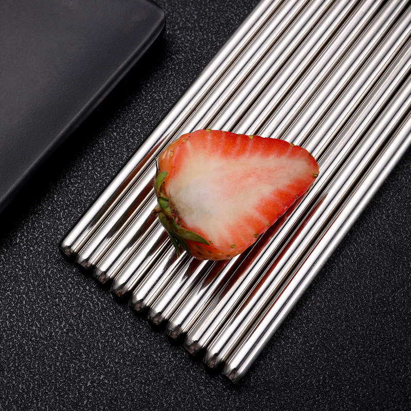 Chopsticks Household Wholesale Canteen Fast Food High Temperature Sterilizable Chopsticks Set Laser logo Stainless Steel Chopsticks