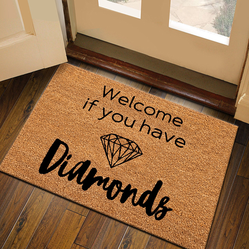 Amazon Cartoon Imitation Coconut Brown Style Floor Mat Christmas Decoration Entrance Door Mat welcome Rubbing Soil Mat
