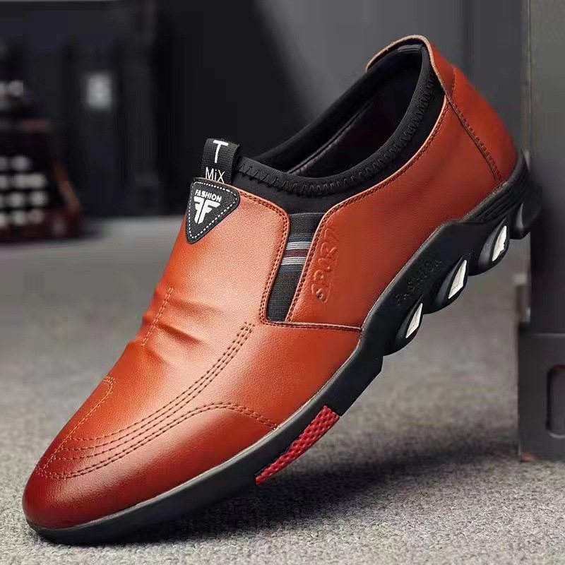 Leather shoes 2022 autumn and winter new men's leather shoes soft bottom comfortable slip-on men's casual shoes wholesale popular men's shoes