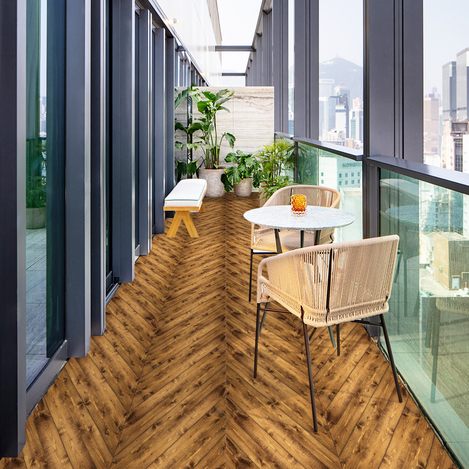 American Style Wood Grain Floor Sticker Thickened Frosted Non-Slip Home Living Room Bedroom Floor Tile Renovation Sticker Waterproof