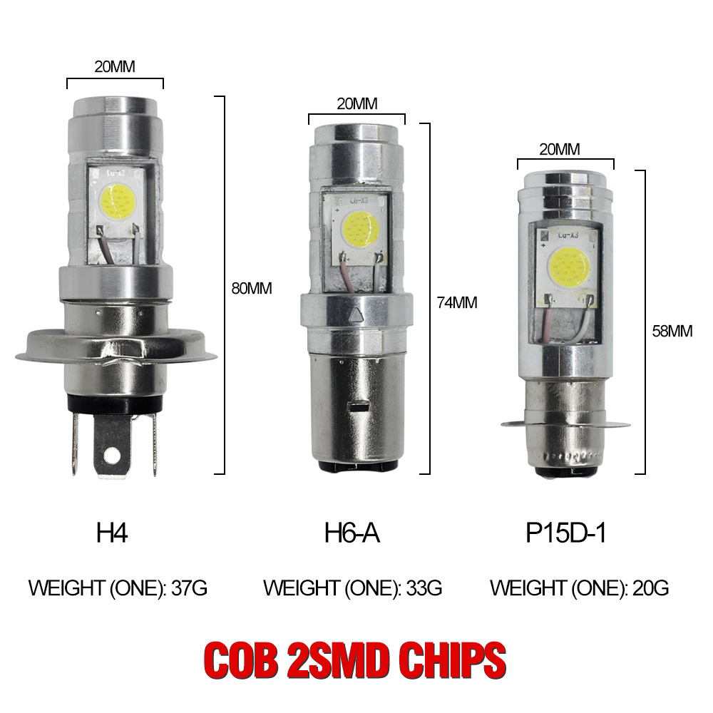 Electric car headlight highlight cob bulb P15D BA20D H4 motorcycle modified LED headlight