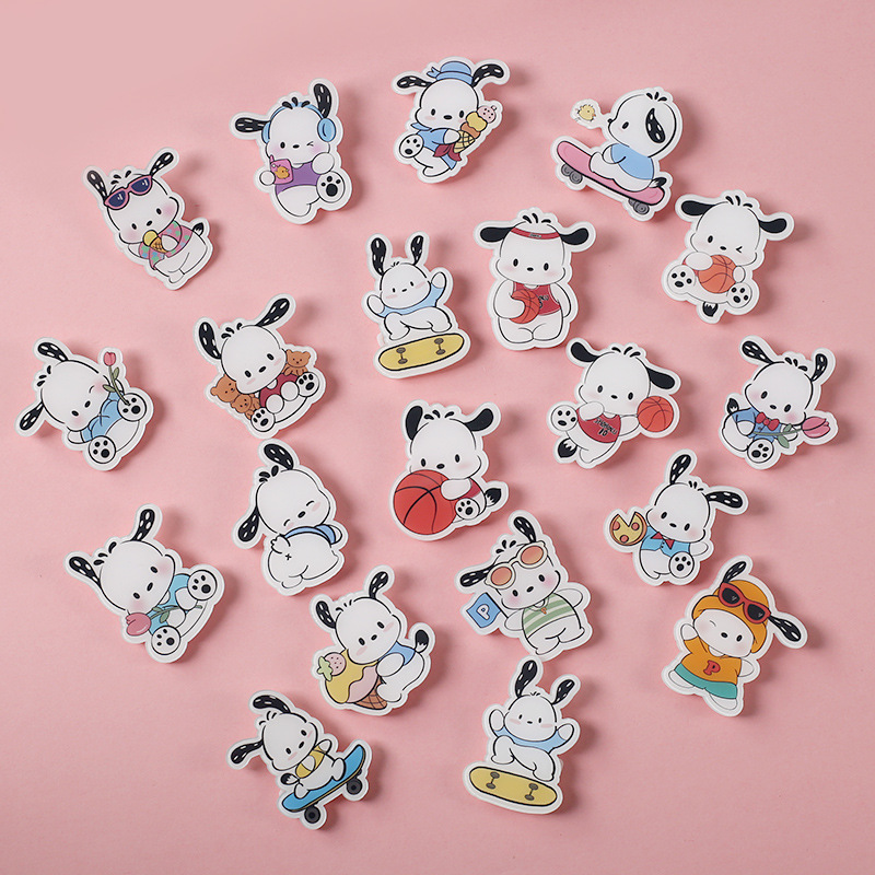 ins cartoon cute Pacha dog acrylic brooch backpack accessories elementary school student gift