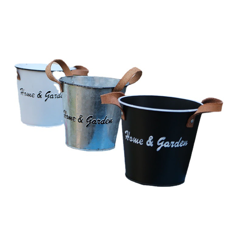 Small Tin Bucket Flower-arranging Flower Pot Fleshy Plant Flower Pot Dried Flower Household Decoration Small Flower Pot Desktop Pen-holder