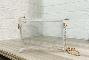 Summer 2023 Amazon Hot New Chain Transparent Bag Small Bag Jelly Bag Gymnasium Bag
