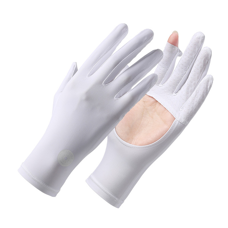 Sunscreen Gloves Women's Summer UV-resistant Hollow Palm Breathable Non-slip Riding Driving Finger Touch Screen Ice Gloves