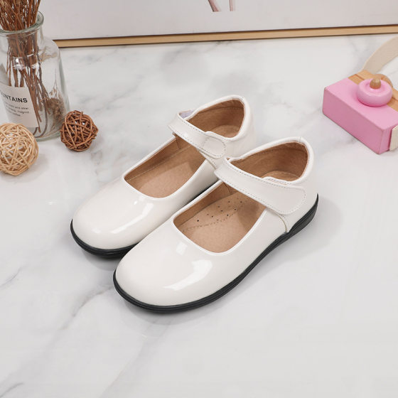 Girls Leather Shoes Black and White Children's Table Shoes Spring and Autumn New Middle and Large Children's Princess Dress Shoes Primary School Students' Single Shoes