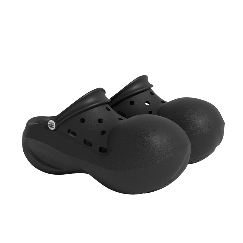 Women's hole shoes summer new outdoor wear thick bottom increased breathable non-slip outdoor wave closed toe beach soft bottom sandals