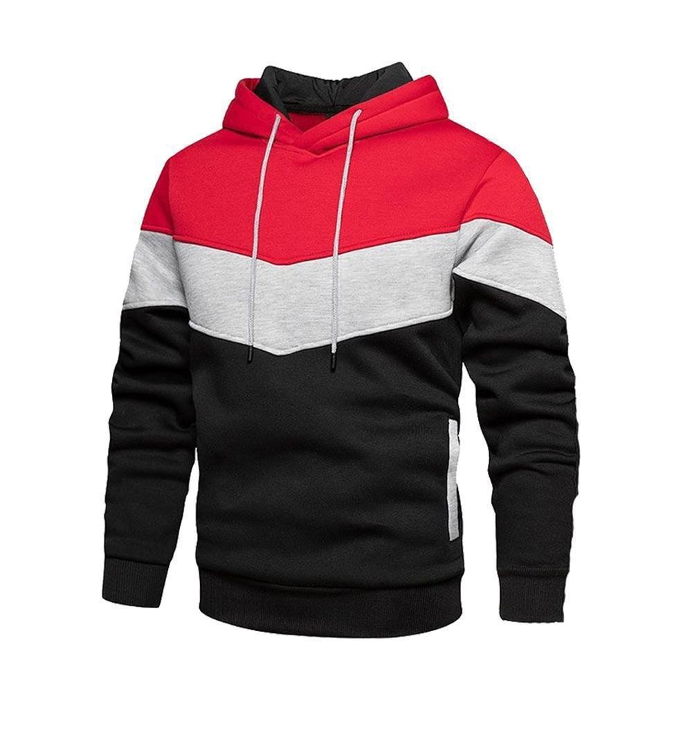 2023 cross-border new fleece sweater stitching hoodie autumn and winter casual sports sweater casual coat trend