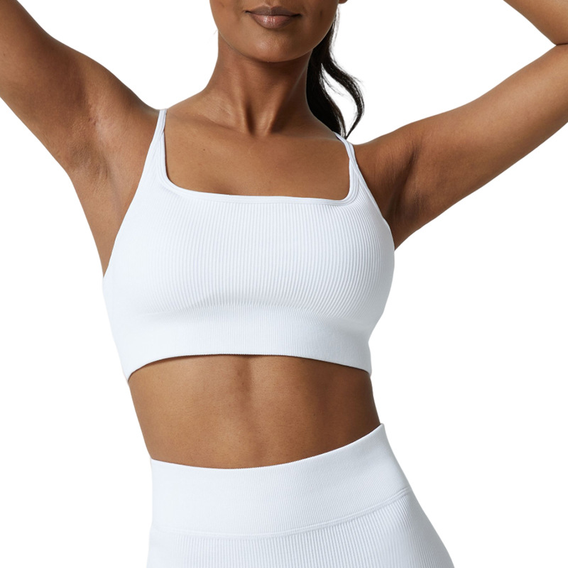 Thread yoga top beauty back sports underwear bra vest women's summer shockproof underwear large chest outer wear with chest pad