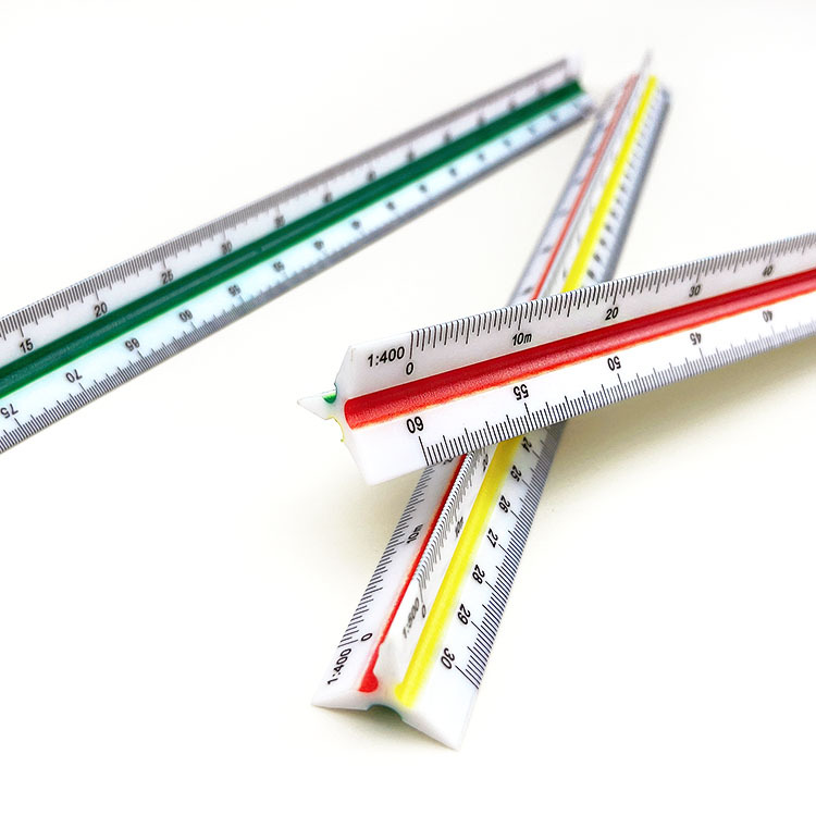 Triangular scale 30cm triangular scale drawing size scale drawing template scale six kinds of scale interior design