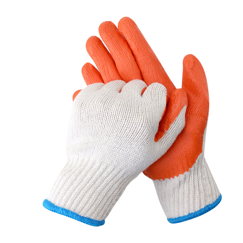 Cotton Yarn Dipping Gloves Labor Protection Yarn Hanging Glue Latex Flat Glue Anti-slip Wear-resistant Durable Work Protection