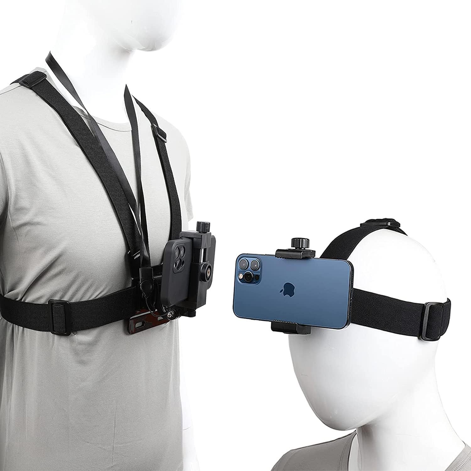 First Person Shooting Set GoPro DJI Mountain Dog Accessories Fixed Mobile Phone Clip J-Clip Chest Strap Headband