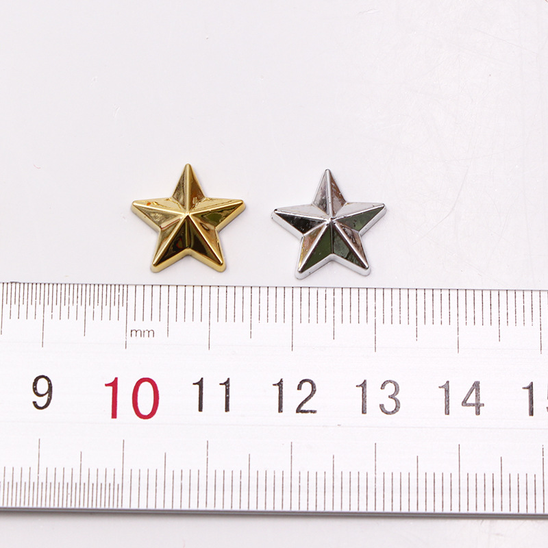 Cross-border 100 acrylic Diamond flat-bottomed gold and silver five-pointed star DIY to make decorative clothing accessories jewelry accessories