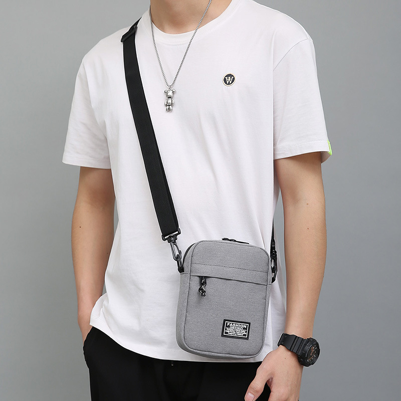 Men's Chest Bag Fashionable Casual Mobile Phone Nylon Satchel Men's Simple Crossbody Bag Boys Sports Shoulder Bag