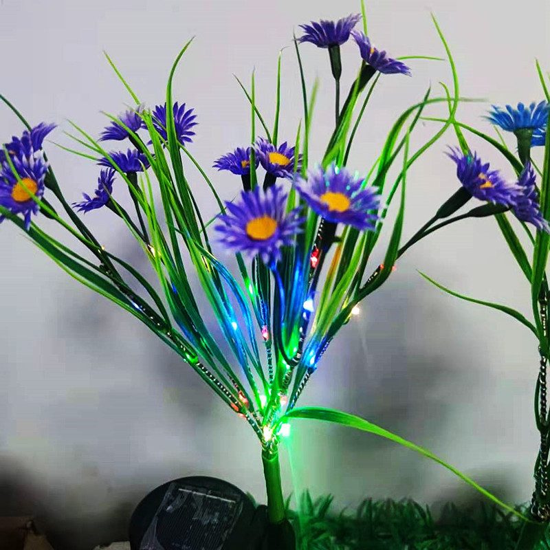 Solar Wildflower Light Simulation Flower Outdoor Waterproof Courtyard Villa Garden Decorative Light Solar Lawn Floor Insert Light