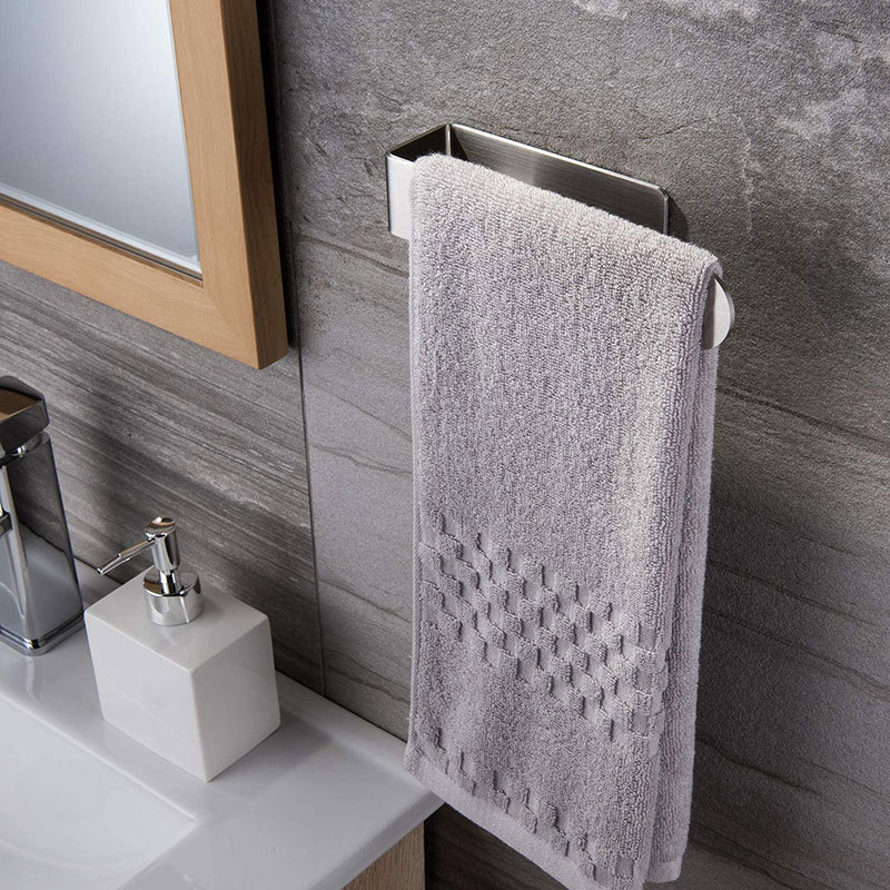 Bathroom Non-perforated Towel Rack Stainless Steel Brushed Bathroom Rack Bathroom Towel Bar Cross-Border