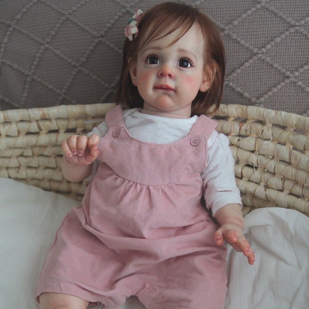 22-inch new hot sale reborn doll girl handmade hair planting cute simulation baby doll cross-border supply