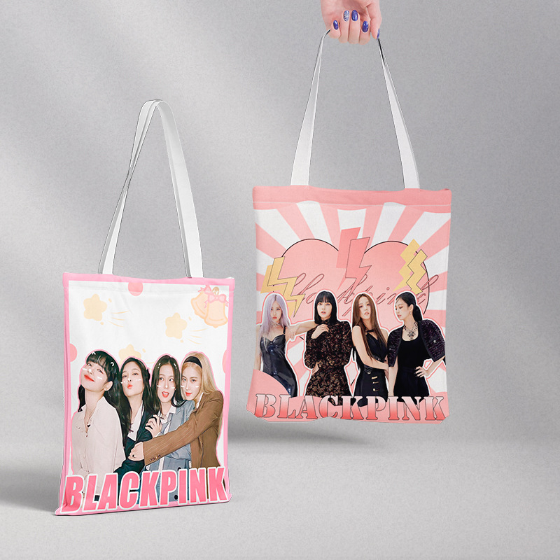 Wholesale 100 Pieces Celebrity Canvas Bags, TNT Song Yaxuan Liu Yaowen Merchandise Student Handbags, Korean Style Shopping Bags