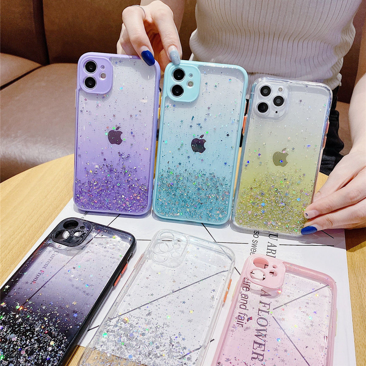 鏡頭全包適用iphone14pro max手機殼15pro網紅潮女閃粉8Xs max XS