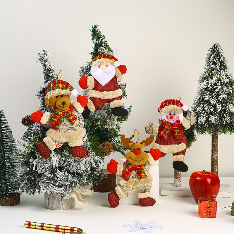 クリスマスツリーのペンダントの子供が踊る老人雪だるま鹿熊人形プレゼントクリスマス吊り具クリスマス装飾品|undefined