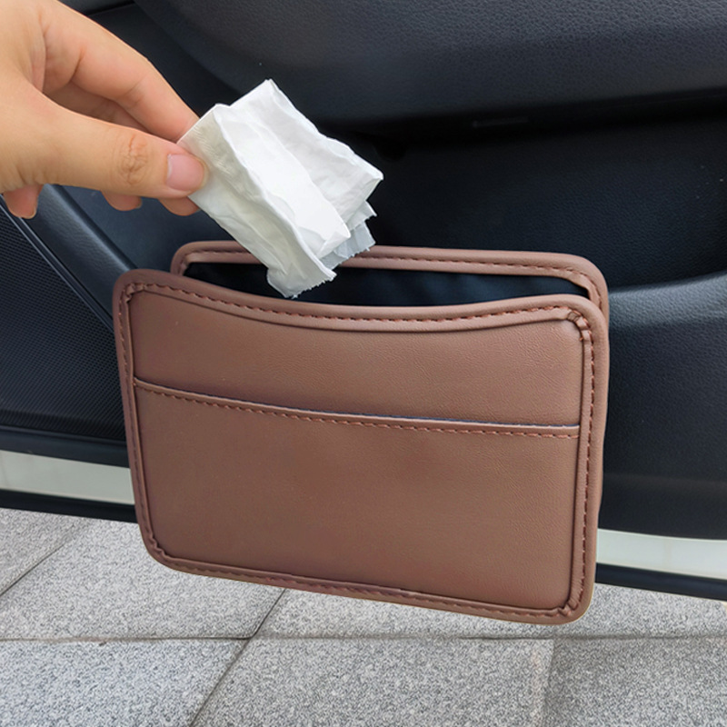 車載ゴミ箱2 in 1ドアチェアバック式自動車収納革収納ケース多機能車内用品|undefined