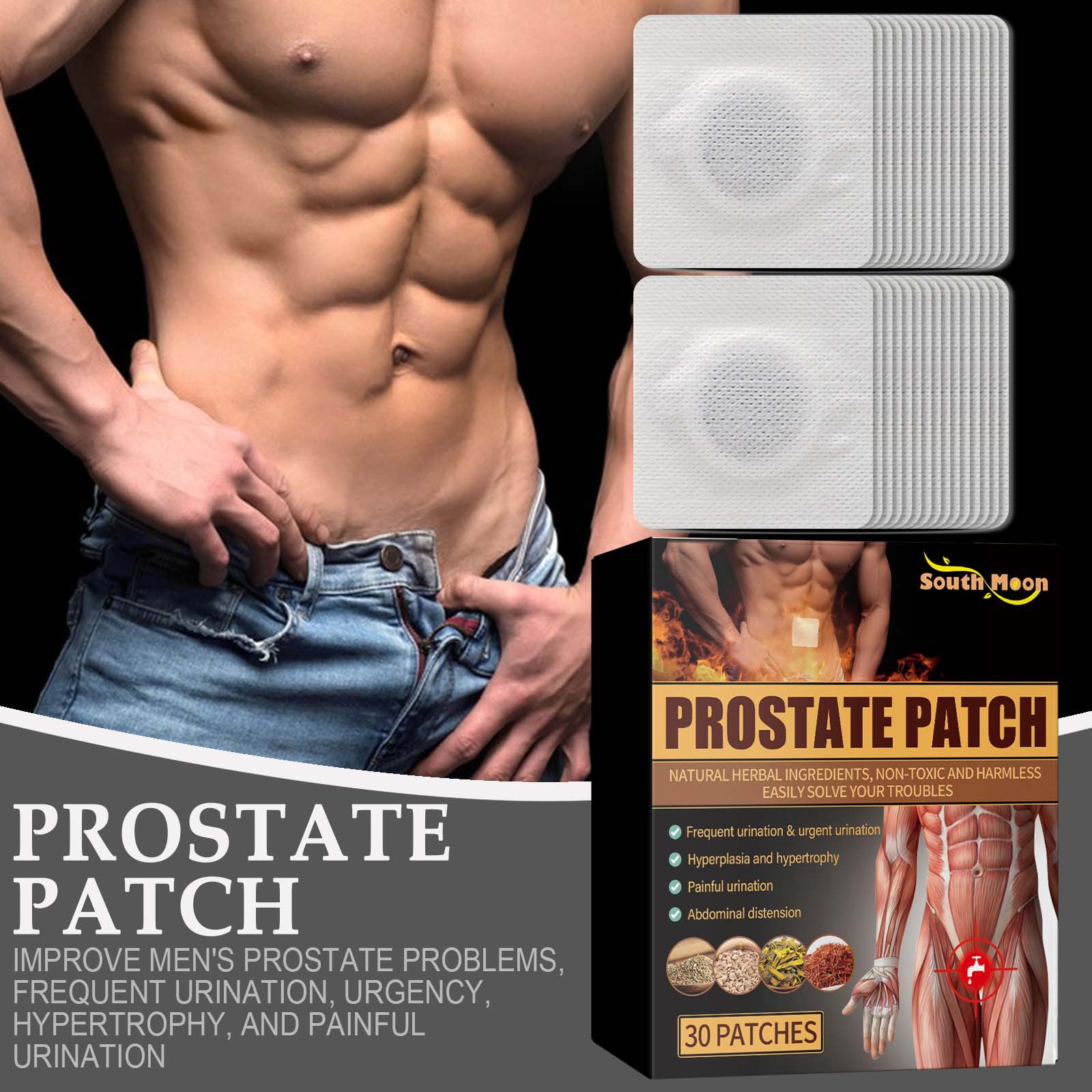 South Moon Men's Body Care Patch Men's Body Relief Exterior Gentle Repair Patch