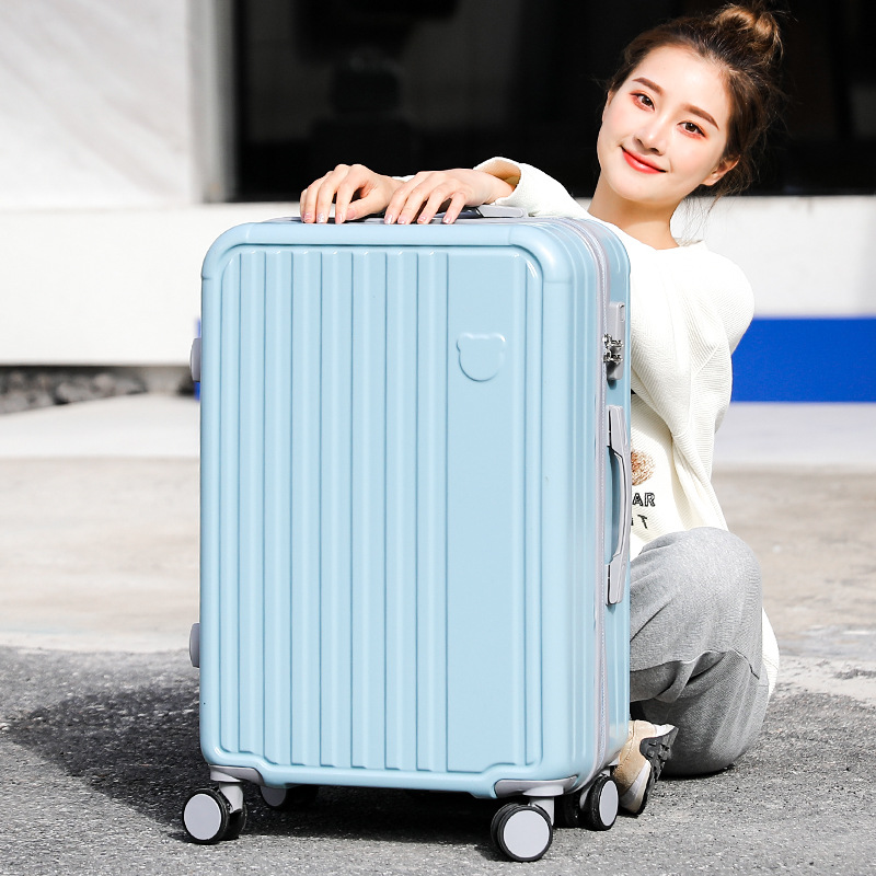 Bear Cute Luggage Case Female Student Mother and Child Travel Trolley Case Leather Children Password Luggage Mute Universal Wheel