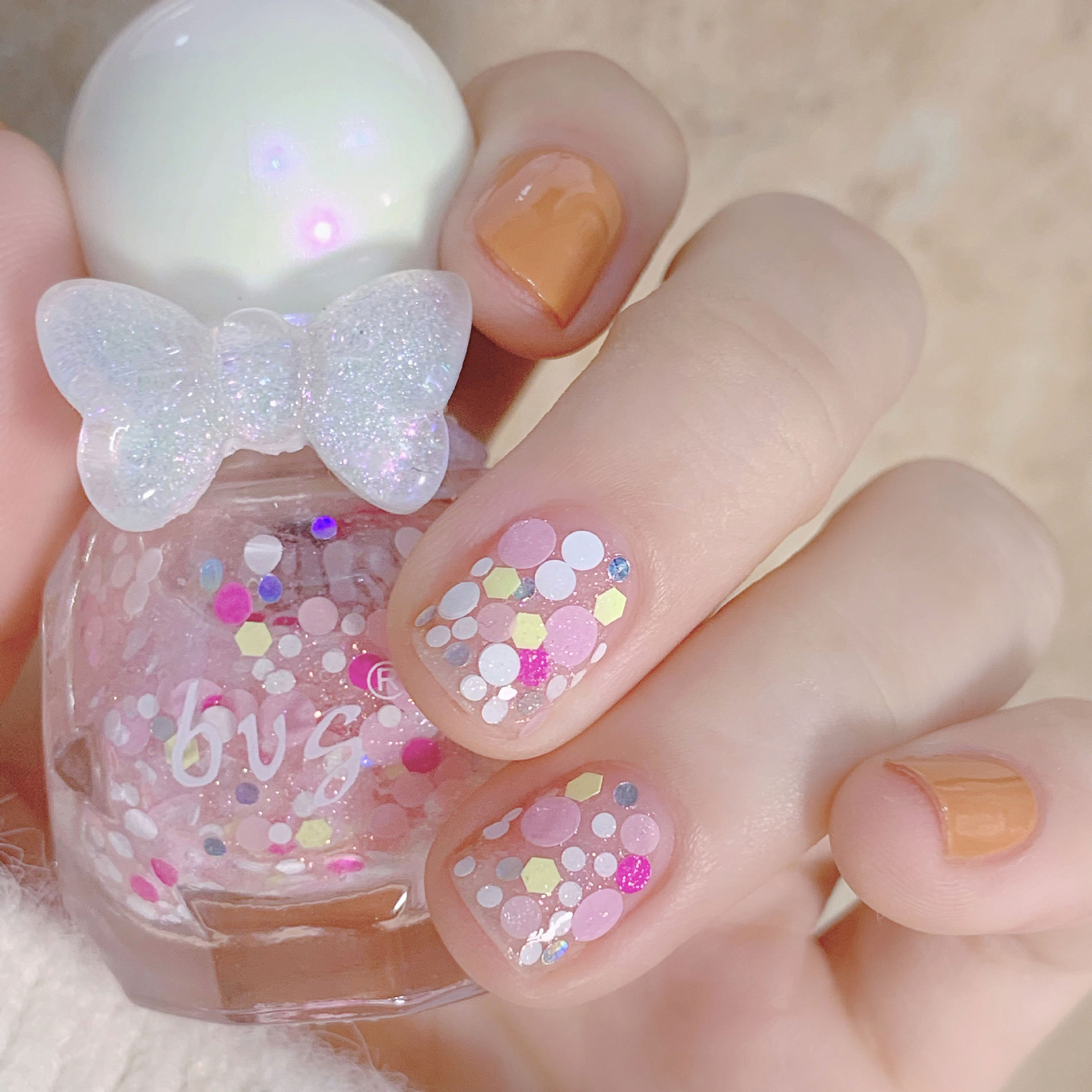 bvg small rhombus nail polish set wholesale bake-free durable water-based nail polish novice practice can tear pull summer