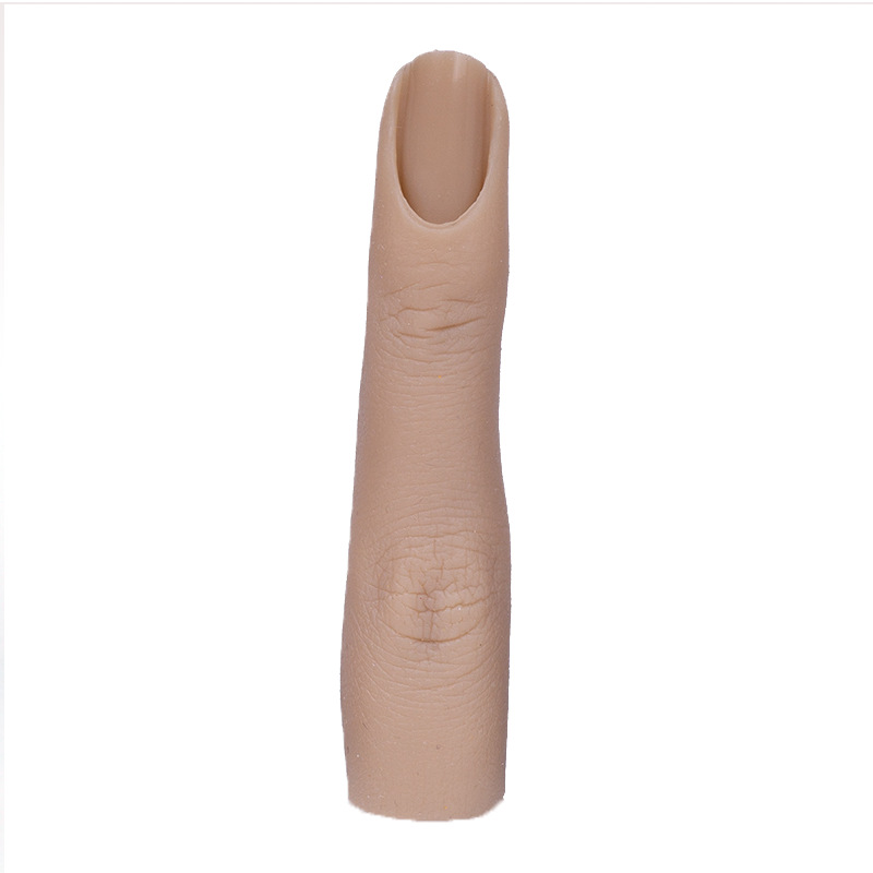 Nail art silicone practice hand model with joint bendable matching practice nail piece silicone fake finger model