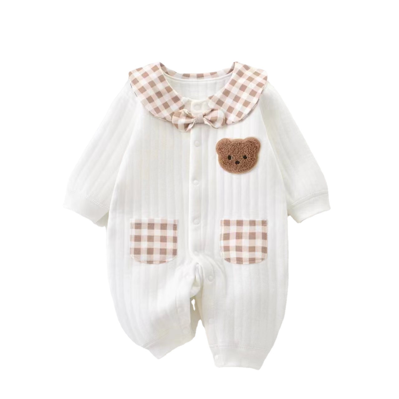 Baby's Jumpsuit Spring and Autumn Long-sleeved Harper Climbing Clothes Spring Cotton Warm Outgoing Winter Cotton Baby Clothes for Boys and Girls
