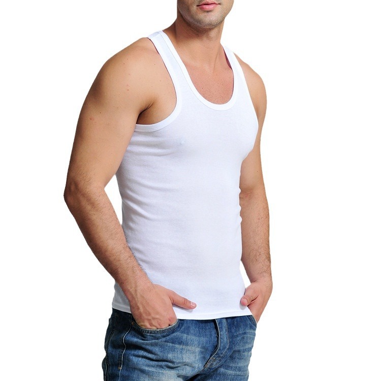 Men's vest manufacturers sell elastic breathable bodybuilding hurdles wholesale slim spell a lot of 9.9 supply