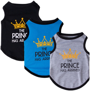 New dog clothes wholesale Prince Crown cotton vest pet clothes factory in stock supply-BX0016