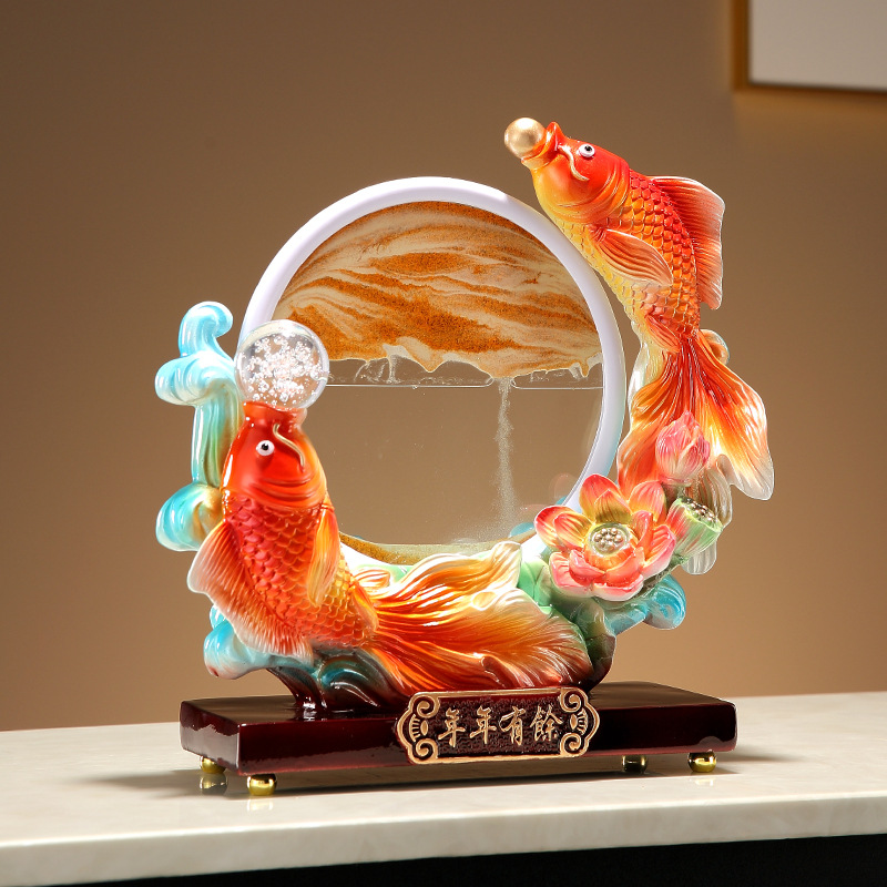 More than a year creative quicksand ornaments new Chinese housewarming gifts wine cabinet decorations resin  fortune